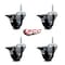 Service Caster 3 Inch Soft Rubber Wheel Swivel 34 Inch Threaded Stem Caster Set with Brake SCC SCC-TS20S314-SRS-PLB-34212-4 - alternate 4